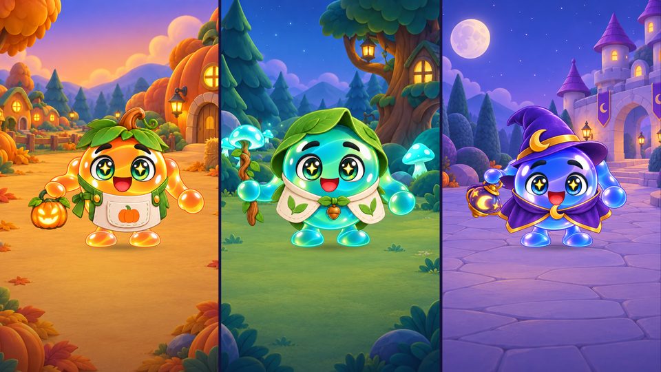 Game artwork: the three Eternal Night heroes in their worlds.
